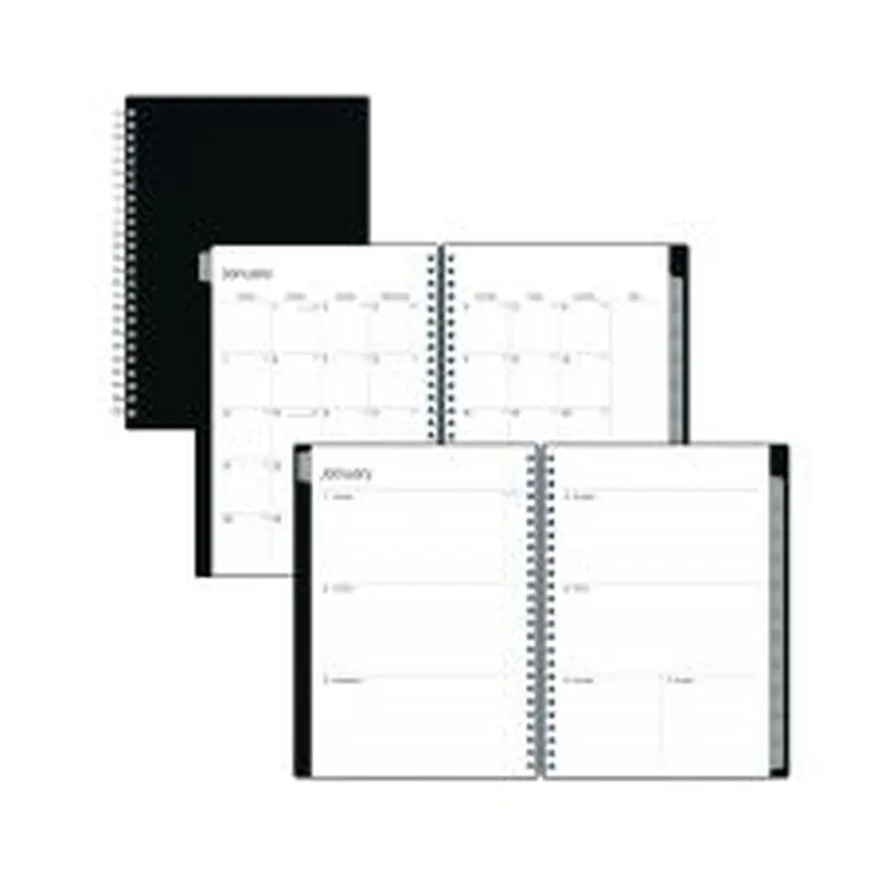 Blue Sky Enterprise Weekly/Monthly Notes Planner, 8.63" x 5.88", Black Cover, 12-Month (Jan to Dec): 2026