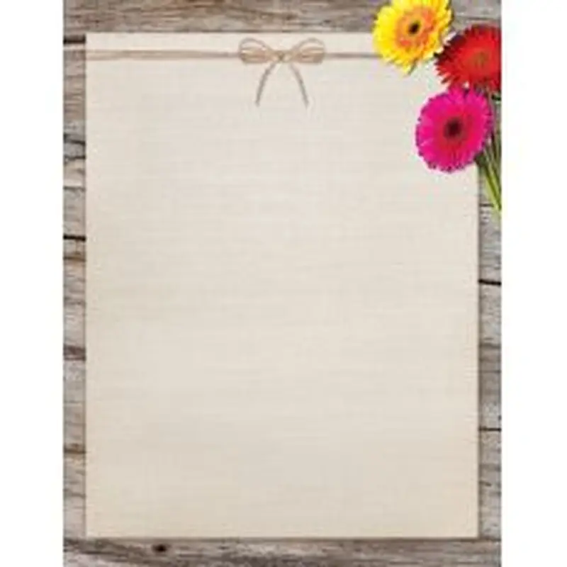 Great Papers! Stationery Letterhead, Three Gerber Daisies, 8.5" x 11", Printer Compatible, 80 sheets