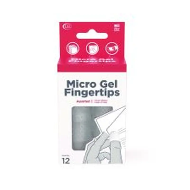 LEE Micro-Gel Fingertips, Small, Medium, Large, X-Large, Clear, 12/Pack