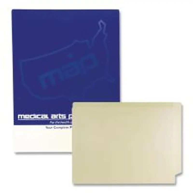 Medical Arts Press Economy End Tab File Folder, Straight Tabs, Letter Size, 0.75" Expansion, Manila, 50/Box
