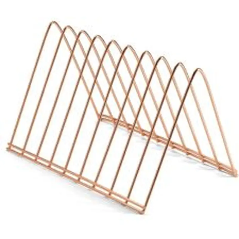 OIC Officemate Triangle Wire Sorter, Rose Gold 7"H x 7"W x 11"DDesktop Sturdy Rose Gold Steel Wire 1 Each