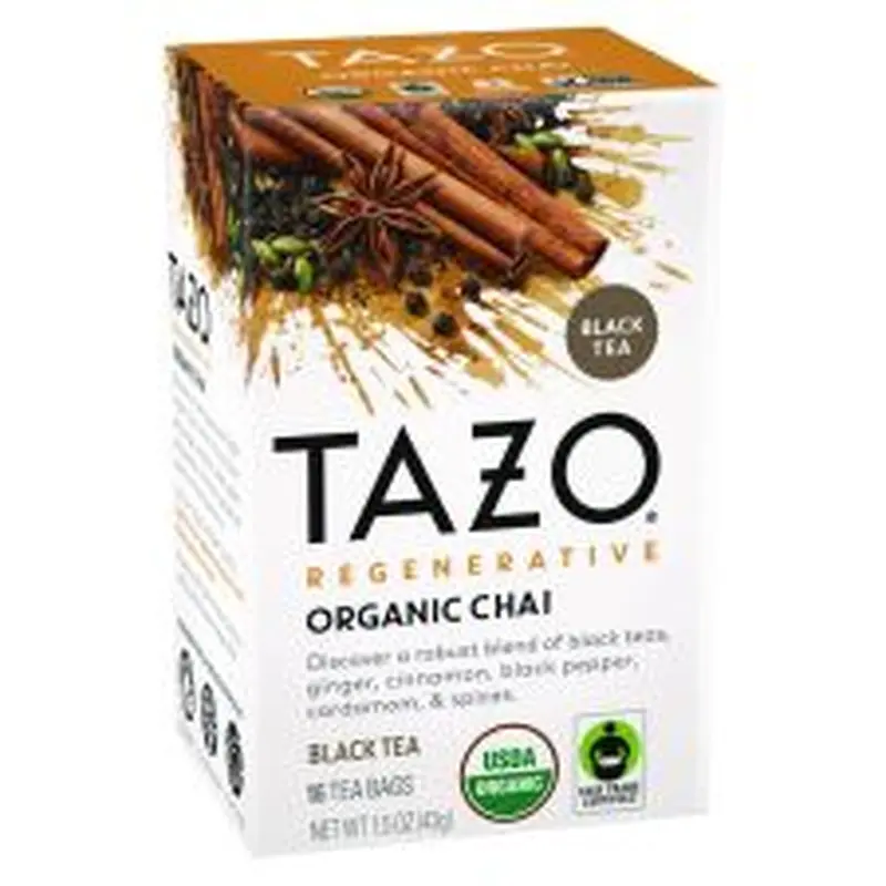 Tazo Tea Bags, Organic Chai, 16/Box, 6 Boxes/Carton