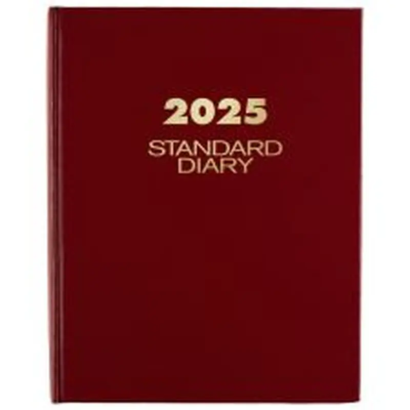 2025 AT-A-GLANCE Standard Diary Daily Diary, 7-1/2" x 9-1/2", Red, January To December