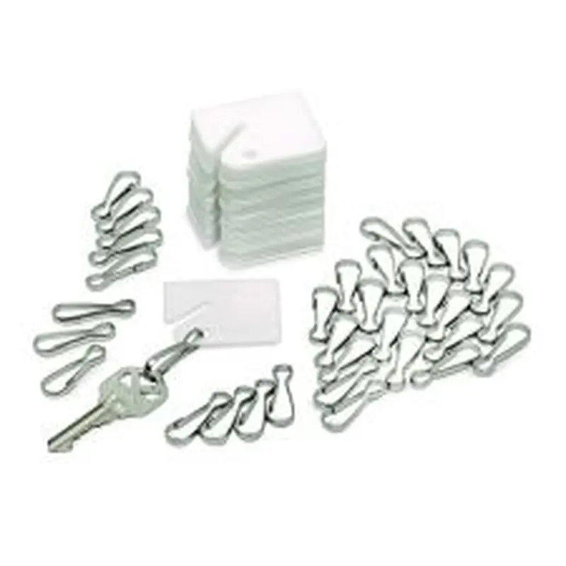 AdirOffice Plastic Identification Key Tags, White, 100/Pack