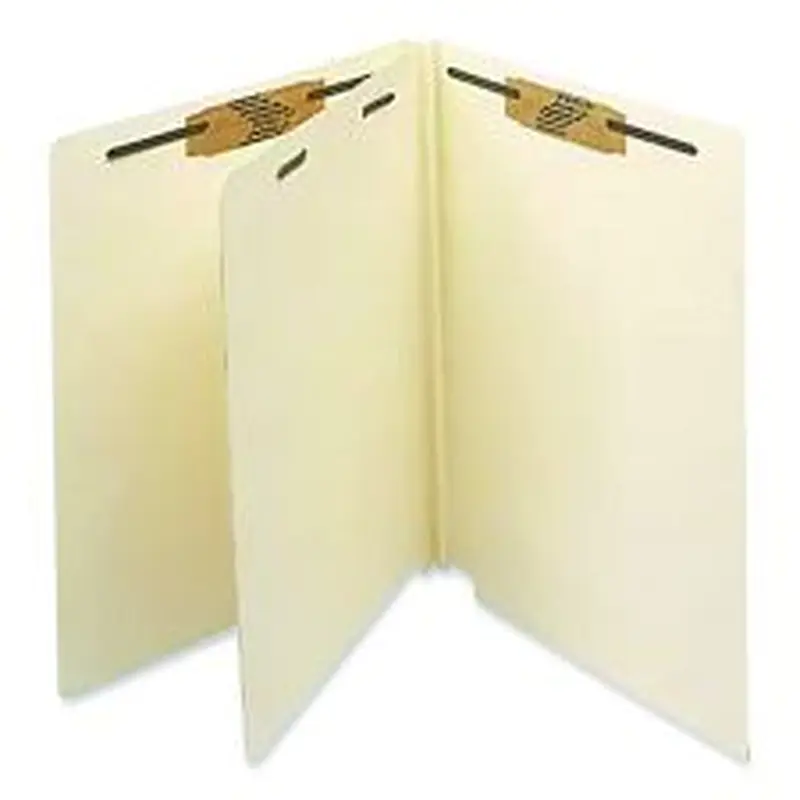 Medical Arts Press Heavy-Duty End Tab Classification Folders, 2" Expansion, 1 Divider, 4 Fasteners, Letter Size, Manila, 25/Box