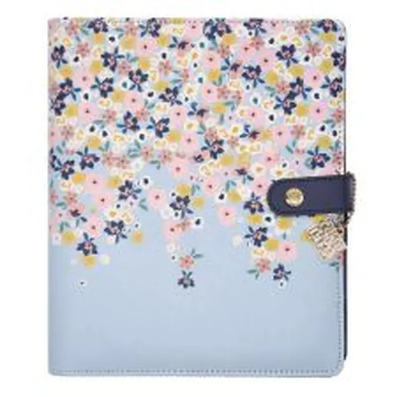PUKKA PAD A5 Planner, Feathers, 10.24 x 9.25, Blue/Pink/White/Yellow Cover, 12-Month