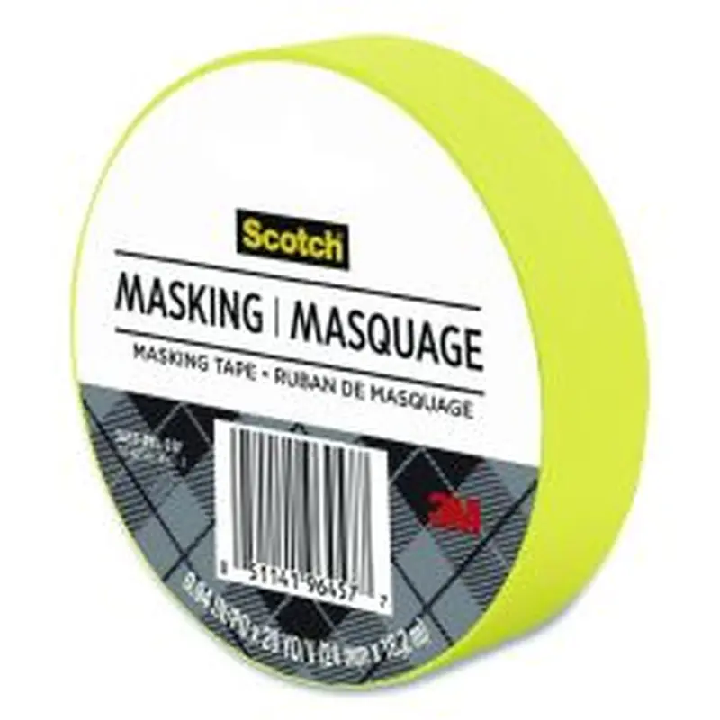 Scotch Expressions Masking Tape, 3" Core, 0.94" x 20 yds, Yellow