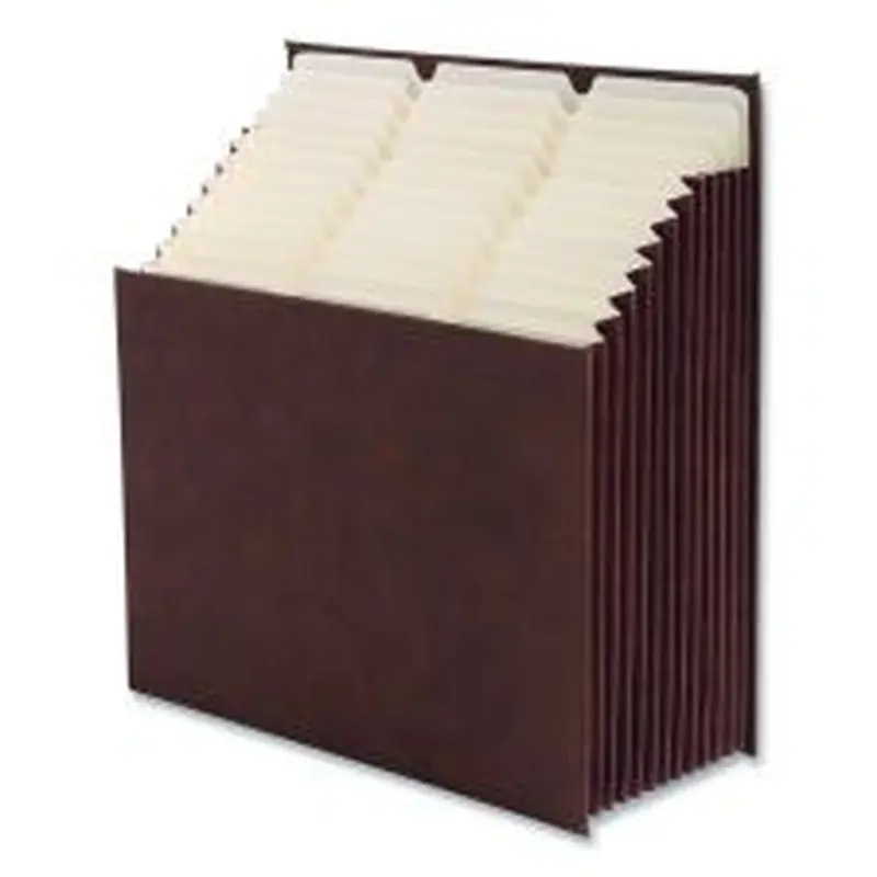 Smead Stadium File, 10.5" Expansion, 12 Sections, 1/3-Cut Tabs, Letter Size, Saddle