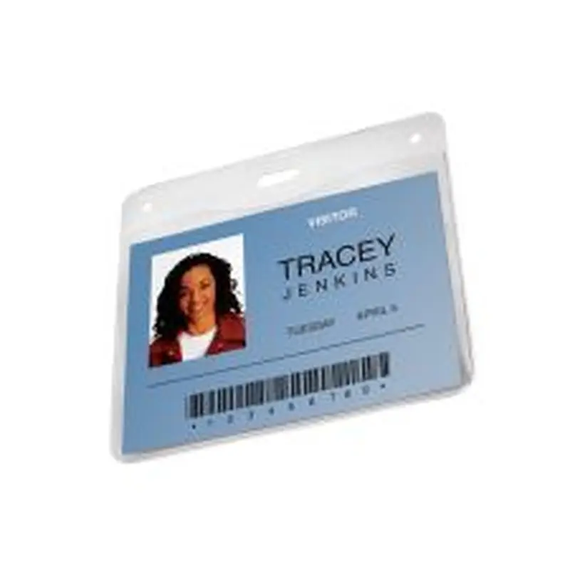 Swingline GBC ID Badge Holder - Horizontal, 4" x 3" , Clear, 10 Pack