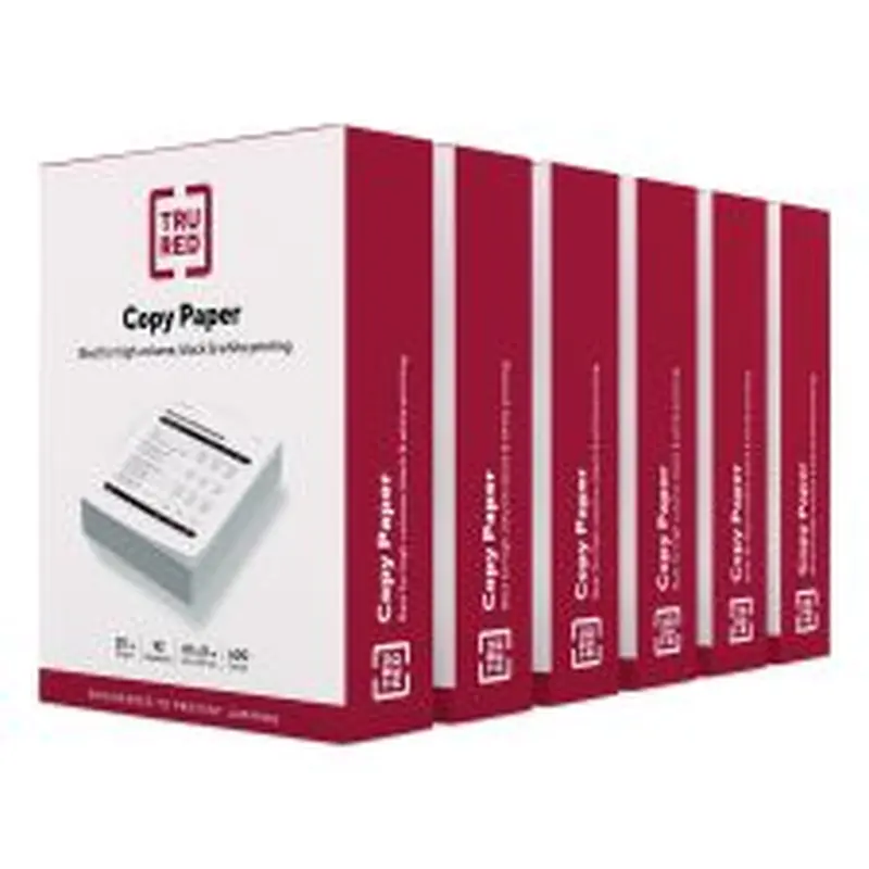 TRU RED Copy Paper, 92 Bright, 20 lb Bond Weight, 8.5 x 11, 600 Sheets/Ream, 6 Reams/Carton