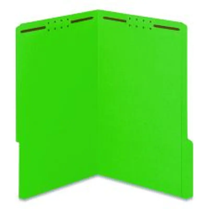 Pendaflex Colored Top Tab Fastener Folders, 2 Fasteners, Legal Size, Green Exterior, 50/Box