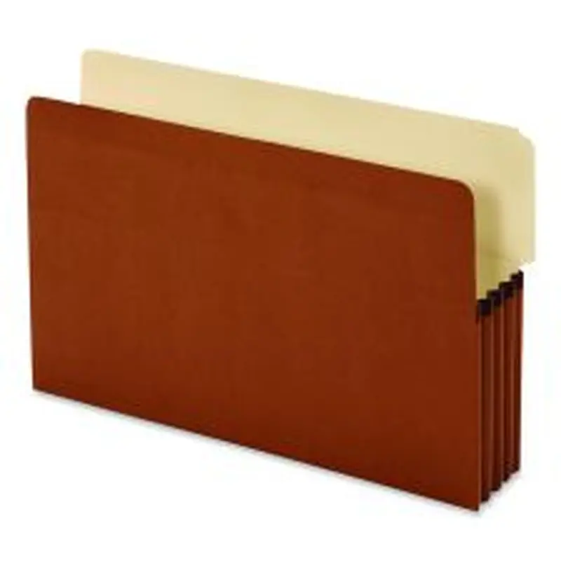 Pendaflex End Tab FIle Pocket, 3.5" Expansion, Legal Size, Redrope, 10/Box