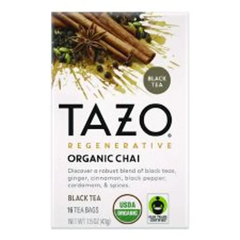 Tazo Tea Bags, Organic Chai, 16/Box