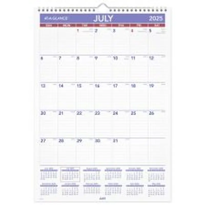 AT-A-GLANCE Academic 2025-2026 Monthly Wall Calendar, Medium, 12" x 17"
