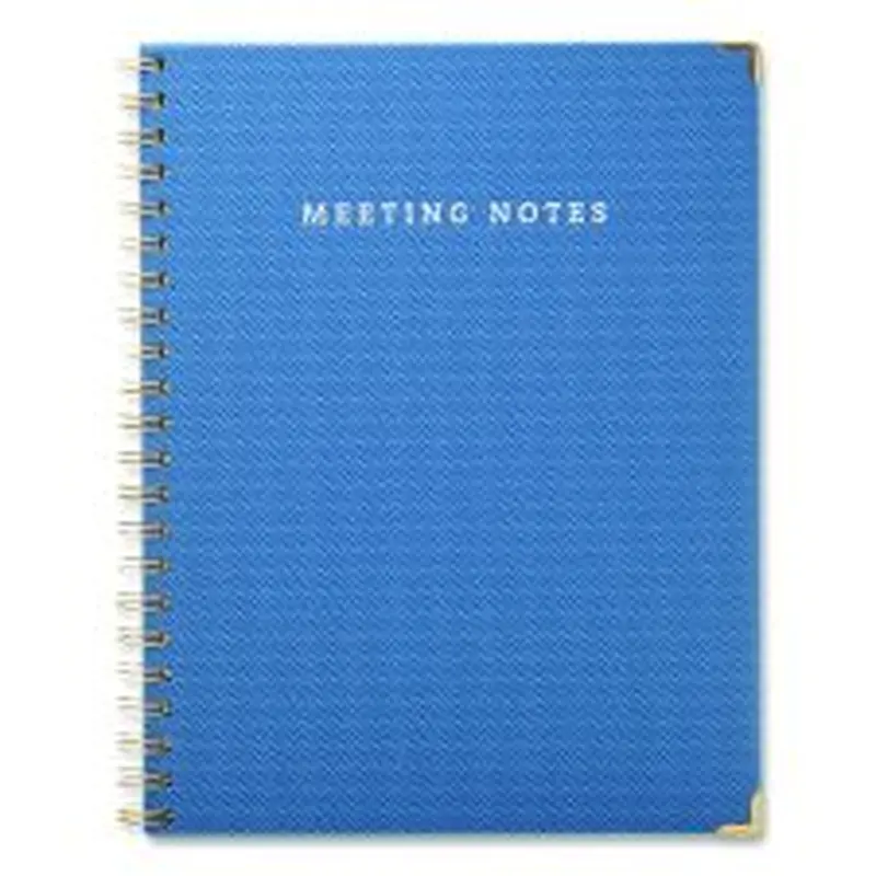 Global Printed Products Meeting Notes Book, Space for Up to 159 Meetings, Meeting-Minutes/Notes Format, Blue/Gold Cover, (80) 11 x 8.5 Sheets