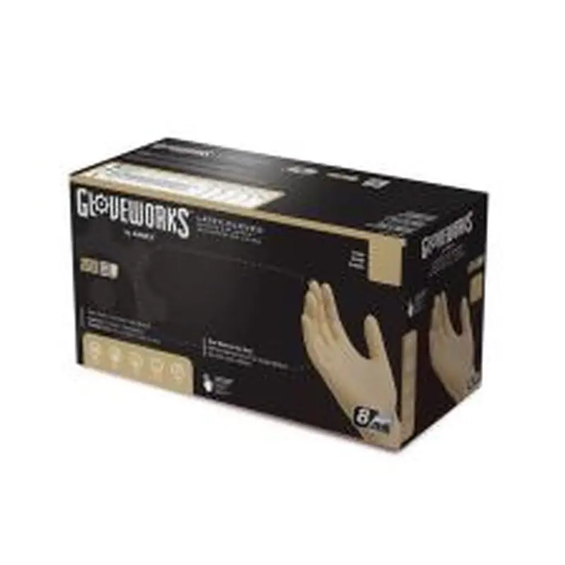 Gloveworks Ivory Latex Powder-Free Industrial Gloves, XL, White, 100 Gloves Per Box
