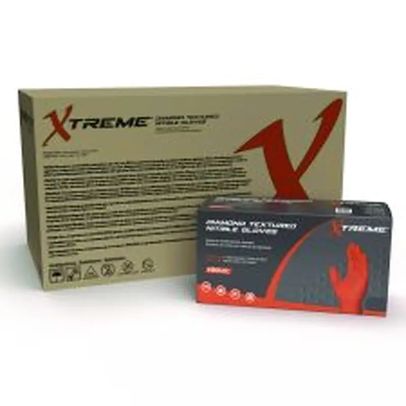 Xtreme by AMMEX DT Nitrile Disposable Gloves, Powder-Free, X-Large, 6 mil Thick, 9.5" Long, Orange, 100/Box, 10 Boxes/Carton