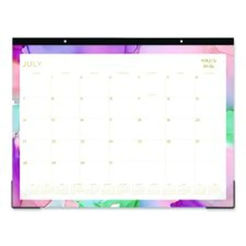 Blue Sky Ashley G Academic Monthly Desk Pad, 22x17, Multicolor Sheets, Black Headband, Clear Corners, 12-Month (Jul to Jun): 2025-2026