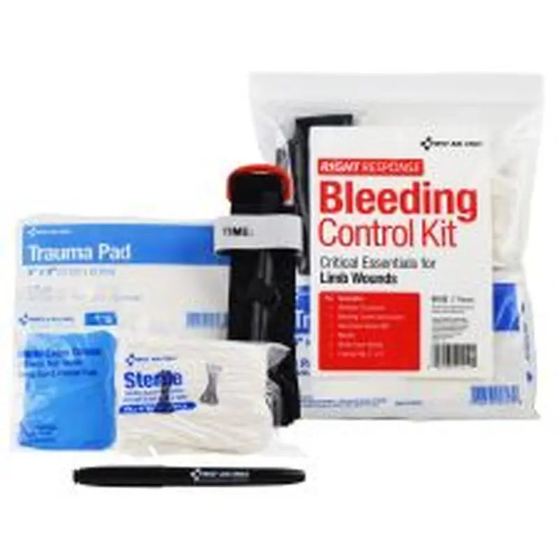 First Aid Only Critical Essentials Bleeding Control Kit for Limb Wounds, 8 Pieces, Plastic Bag