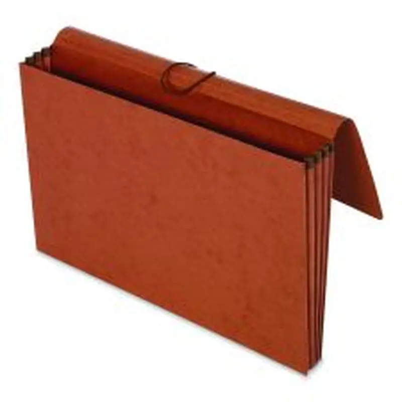 Pendaflex Extra-Wide Expanding Wallet, 5.25" Expansion, 1 Section, Flap/Elastic Cord Closure, Legal Size, Redrope, 10/Box