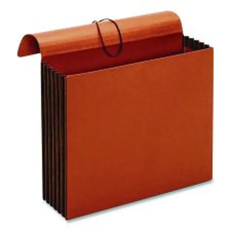 Pendaflex Extra-Wide Expanding Wallet, 5.25" Expansion, 1 Section, Flap/Elastic Cord Closure, Letter Size, Redrope, 10/Box