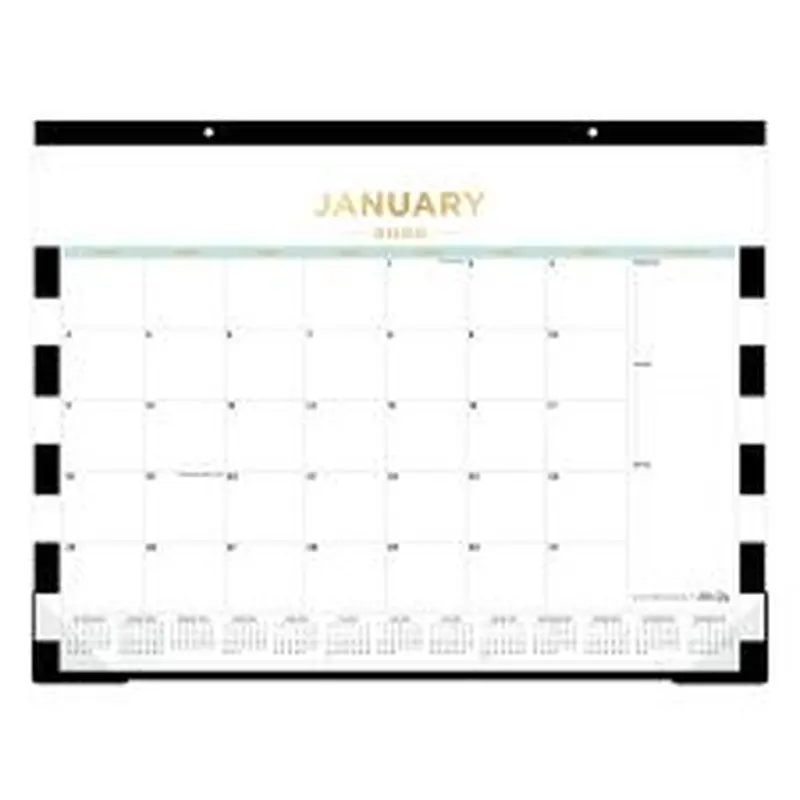 2026 Blue Sky Day Designer Desk Pad Calendar, 22 x 17, Rugby Stripe Black, January To December, 143895
