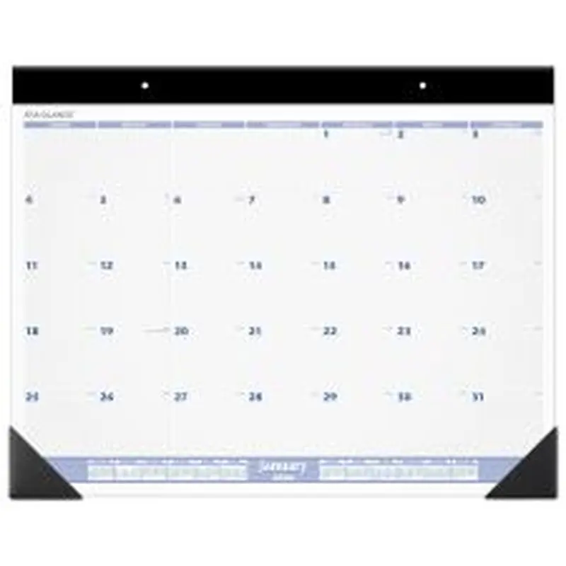 AT-A-GLANCE 2026 Monthly Desk Pad Calendar, Blue and Gray, Large, 24" x 19"