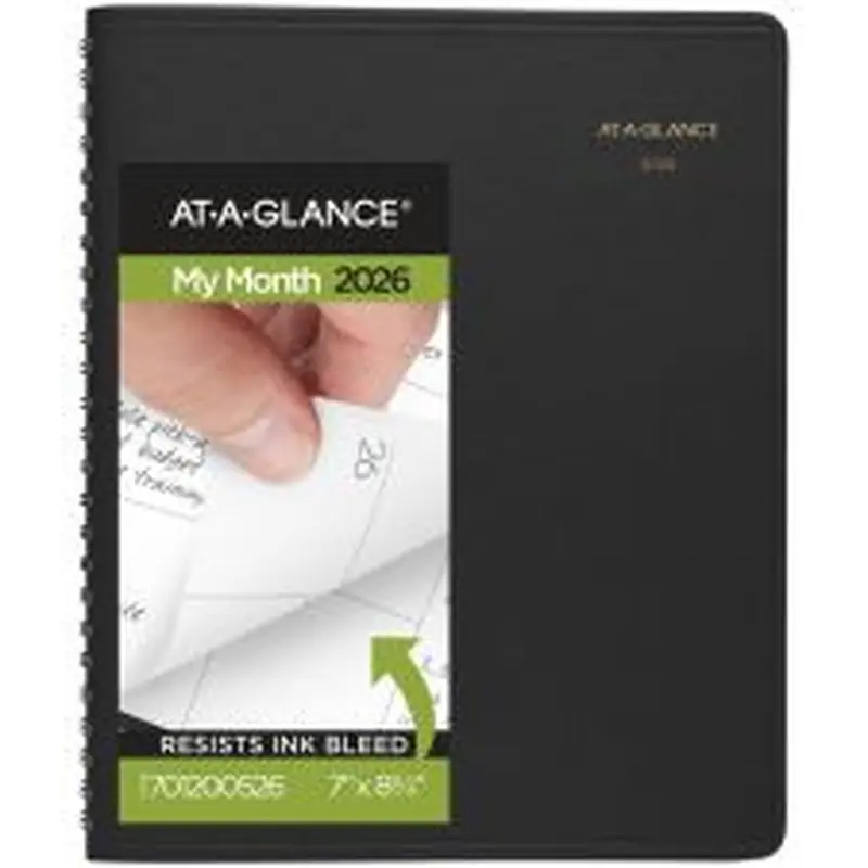 AT-A-GLANCE 2026 Monthly Planner, Black, Medium, 7" x 8 3/4"