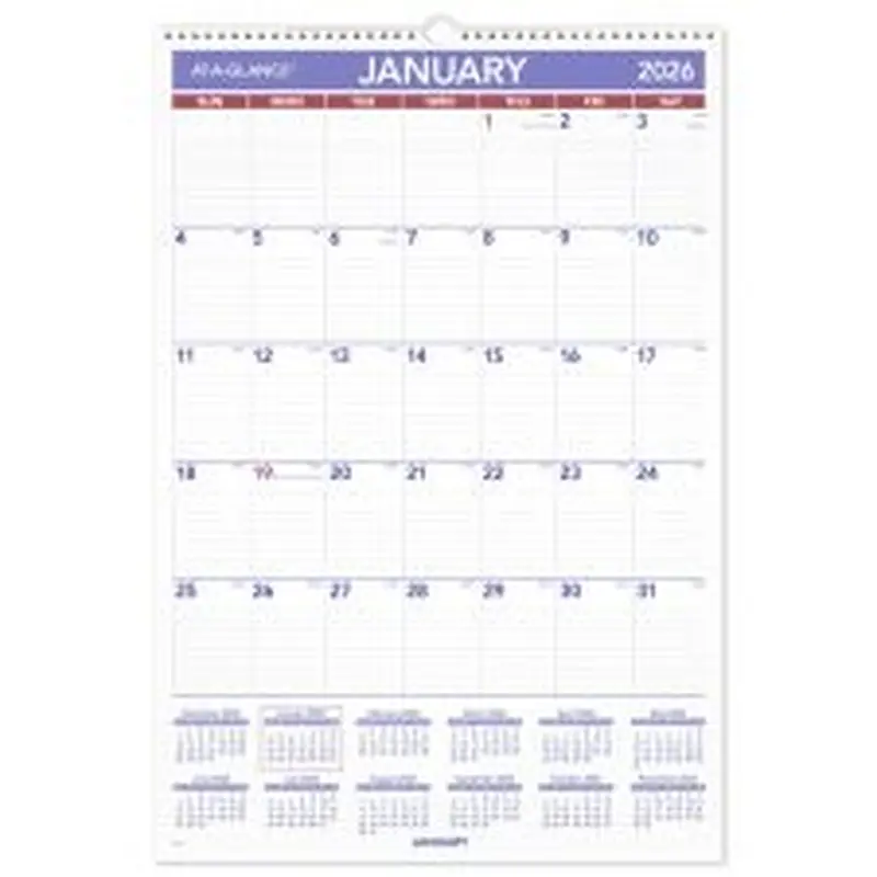 AT-A-GLANCE 2026 Monthly Wall Calendar, Large, 15 1/2" x 22 3/4"