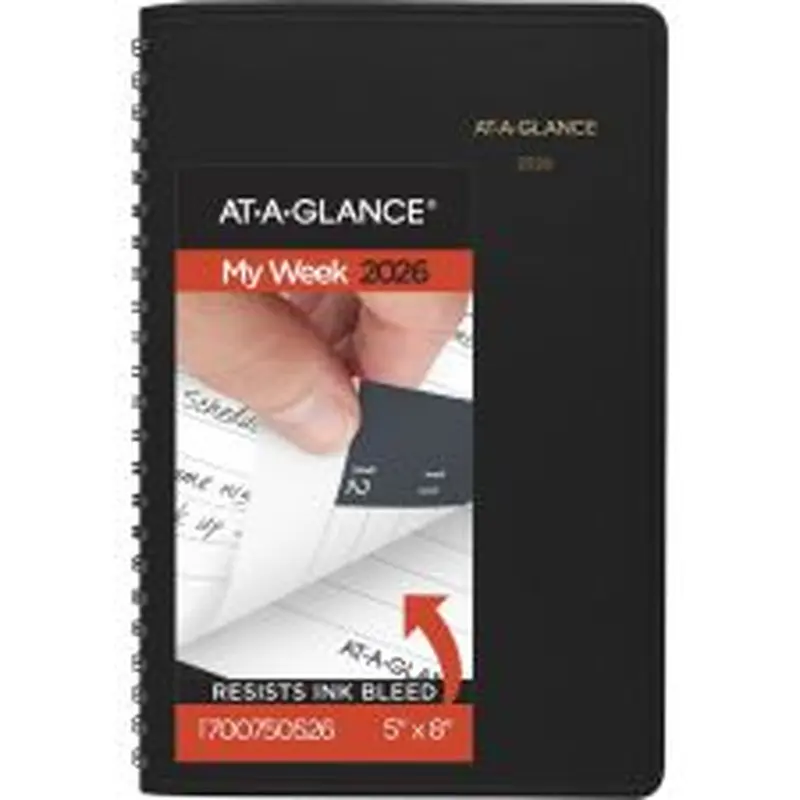 AT-A-GLANCE 2026 Weekly Appointment Book Planner, Black, Small, 5" x 8"