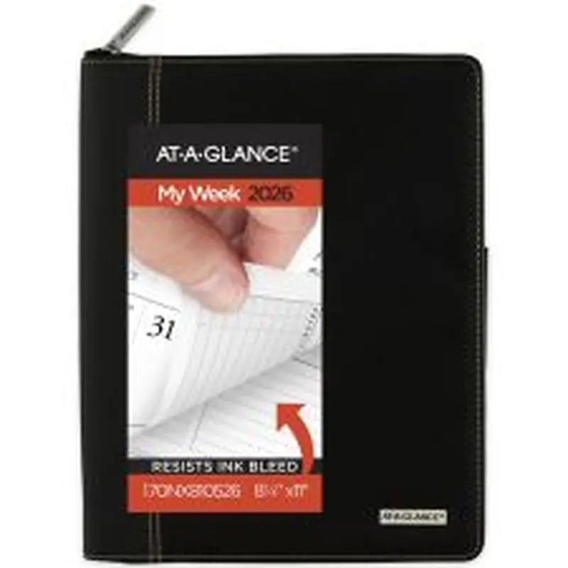 AT-A-GLANCE Executive 2026 Weekly Monthly Appointment Book with Zipper, Black, Large, 8 1/4" x 11"