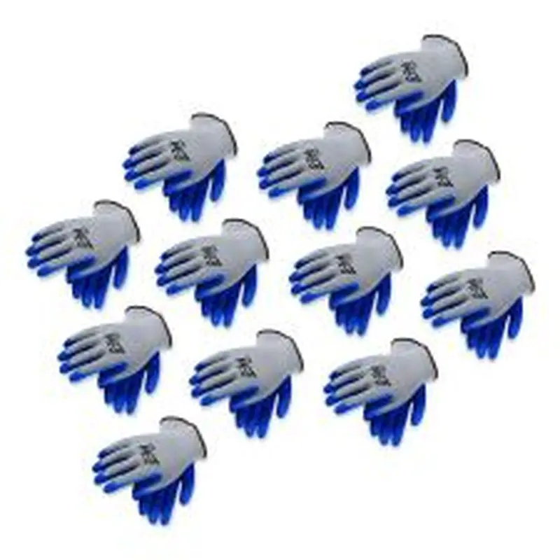 G-Tek GP Latex-Coated Cotton/Polyester Gloves, EN388: 1111, Small, Gray/blue, 12 Pairs