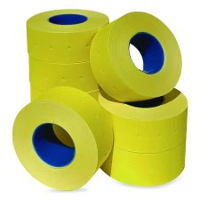Garvey Punch-Hole Lavel, 0.83 x 0.47, Yellow, 1,000/Roll, 8 Rolls/Pack