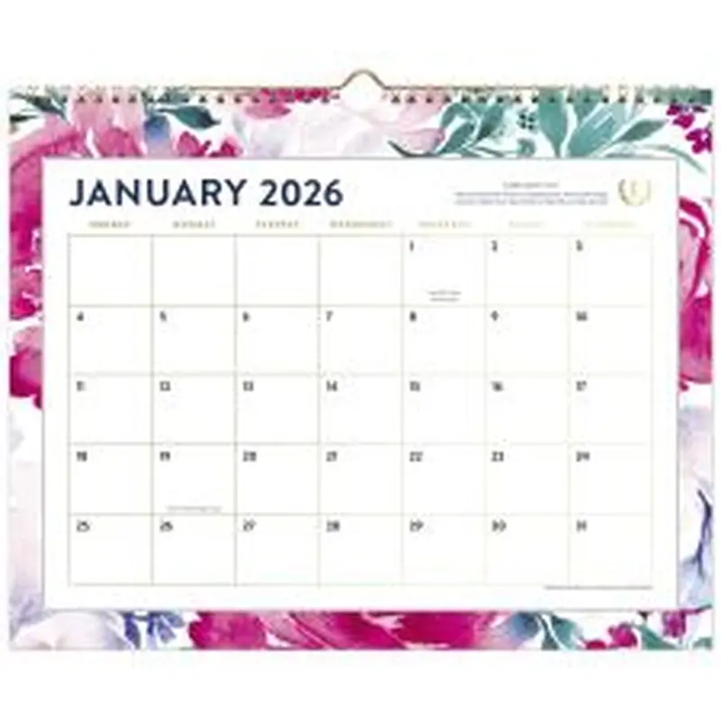 Simplified by Emily Ley for AT-A-GLANCE 2026 Monthly Wall Calendar, English Garden, Medium, 15" x 12"