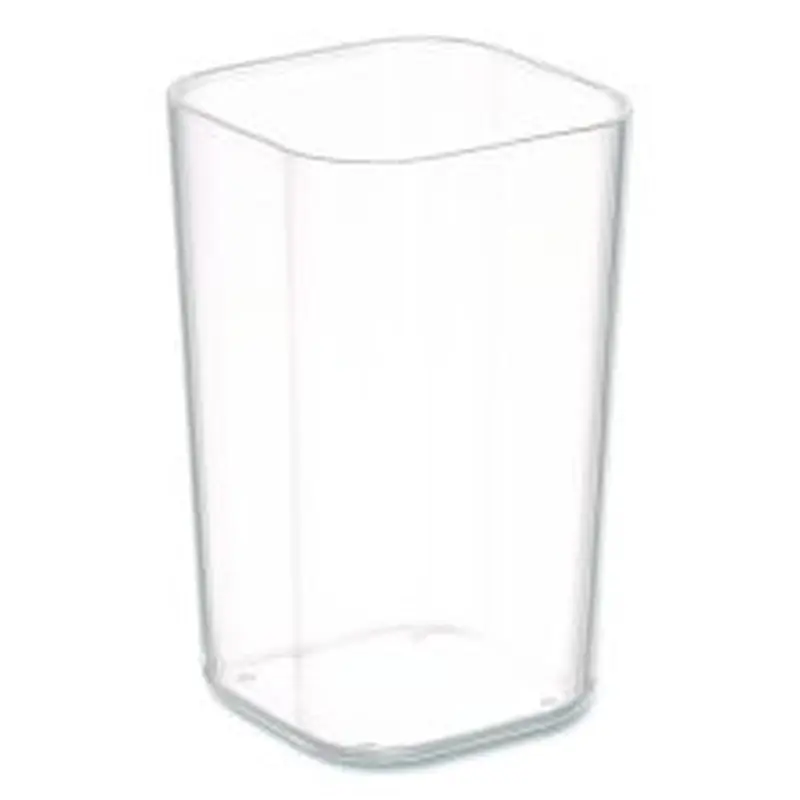 TRU RED Stackable Plastic Pencil Cup, 2.61 x 2.61 x 4.3, Clear
