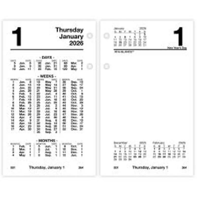 AT-A-GLANCE 2026 Financial Daily Desk Calendar Refill, Standard, 3 1/2" x 6"