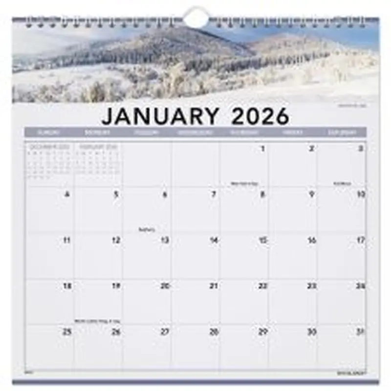 AT-A-GLANCE 2026 Landscape Monthly Wall Calendar, Medium, 12" x 12"