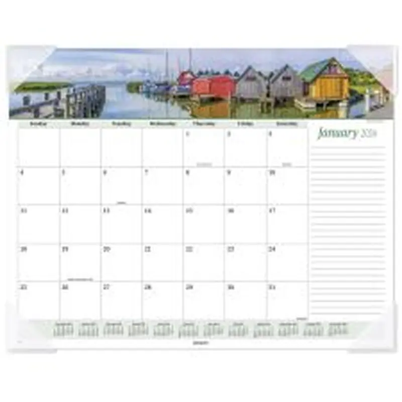 AT-A-GLANCE 2026 Panoramic Seascape Monthly Desk Pad, Standard, 21 3/4" x 17"