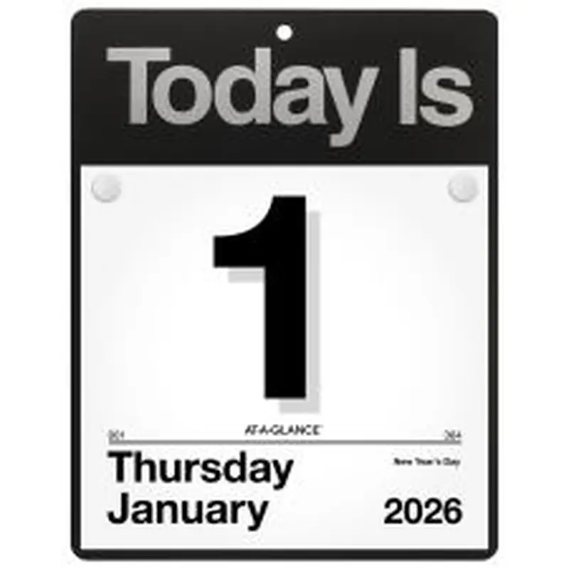 AT-A-GLANCE 2026 "Today Is" Daily Wall Calendar, Large, 8 1/2" x 8"