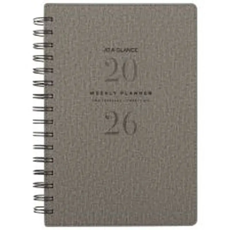 AT-A-GLANCE Signature Collection 2026 Weekly Monthly Planner, Gray, Small, 5 1/2" x 8 1/2"