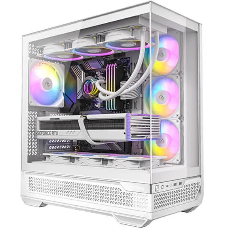 Antec C7-ARGB ATX,E-ATX Seamless Panoramic 270 View, USB-C, 4x ARGB PWM Fans. Side Radiator Support. RTX 4090, Back Connect MBs, Flip Door, White Case