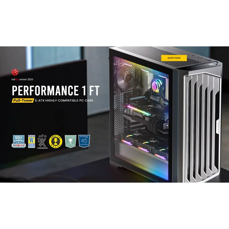 Antec Performance 1 FT AXT, E-ATX ARGB Full Tower Editor's Choice, Temperature Display, USB-C, 4x ARGB Fans w/control,  Gaming Case