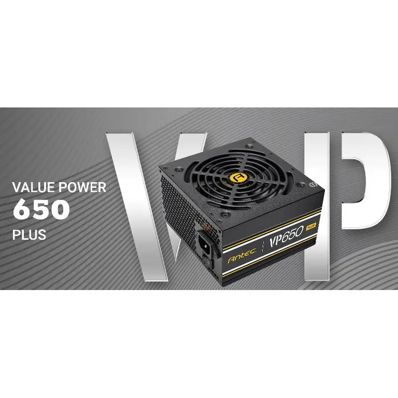 Antec VPP 650w 80 PLUS @ 85% Efficiency, 2x PCI-E 8Pin, AC 120V - 240V, Continuous Power, 120mm Silent. ATX Power Supply, PSU,3 Years Warranty.