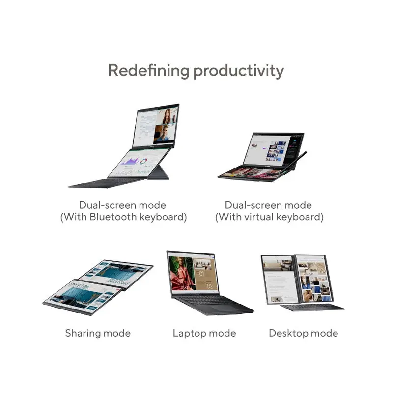 ASUS ZenBook Duo UX8406 14' 2.8K TOUCH Detachable 2-in-1 Intel Core Ultra 9 32GB RAM 1TB SSD Intel Arc Graphics WIN11 HOM WIFI LAN Camera