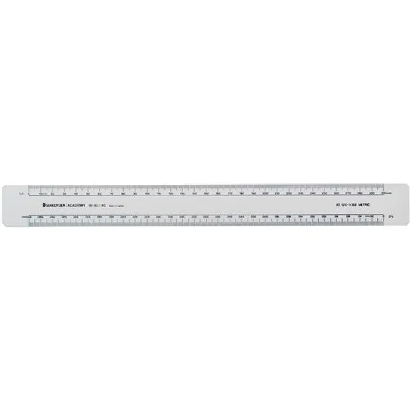 Staedtler Academy Scale Ruler Front 1:1,1:2 Back 1:5,1:10