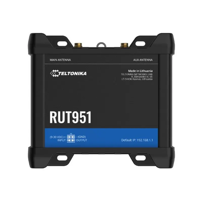 Teltonika RUT951 Industrial Cellular Router, 4G LTE (Cat 4), Dual SIM,WI-FI, Automatic WAN Failover, PSU included