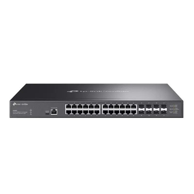 TP-Link SX3832 Omada 24-Port 10GBASE-T L2  Managed Switch with 8 10GE SFP  Slots (SX3832)24 1/2.5/5/10 Gbps RJ45 ports8 1/10 Gbps SFP  slots; 640
