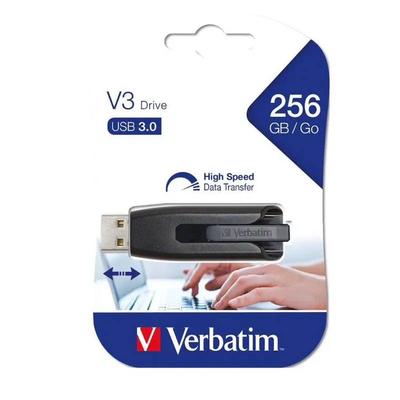 Verbatim Store'n'Go V3 USB 3.0 Drive 256GB - Grey(LS)