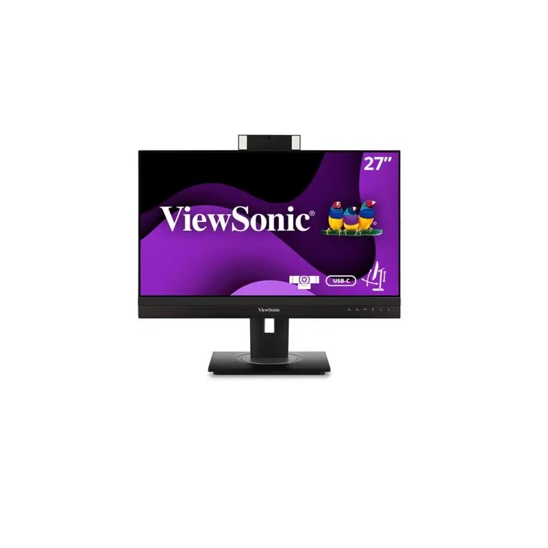 ViewSonic 27' Webcam w/ 2 way Noise reduction, IPS 2K QHD, USB-C 90W, Docking. HDMI, DP, RJ45, Advance Replacement, Business Monitor