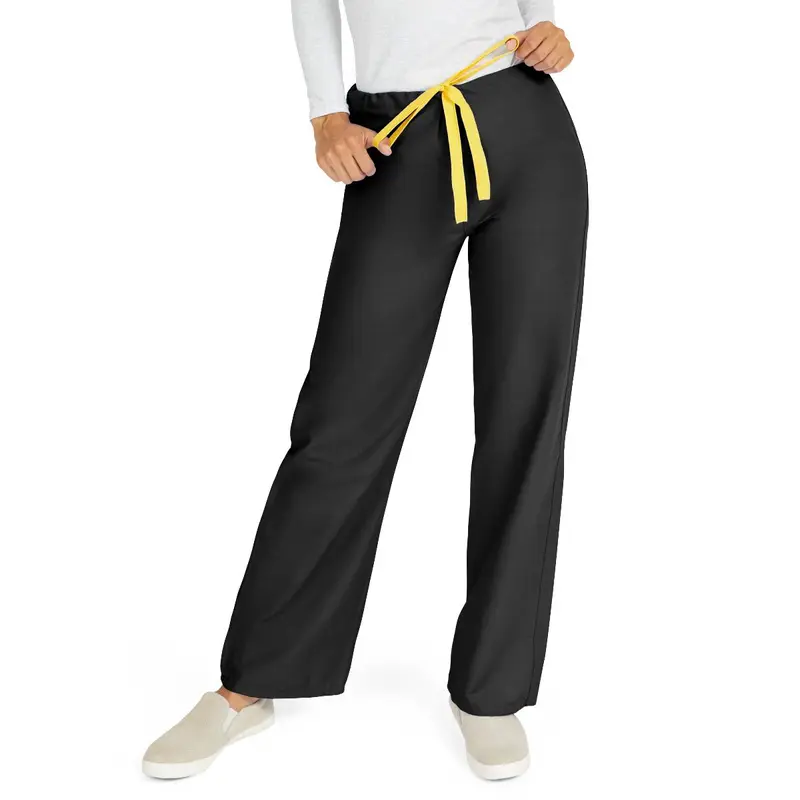 AngelStat Unisex Reversible Scrub Pants with Drawstring Waist, Black, Size 5XL, Angelica Color Code, 1 EA (600BLK5XL-CA) Each